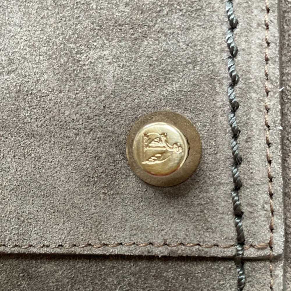 Lanvin grey suede crossbody shoulder bag - Picture 12 of 16